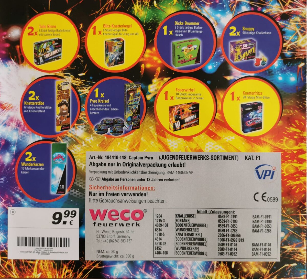 Captain Pyro 190 Teile Sortiment (Weco) – Bild 2
